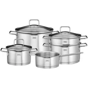 KHG Topfset  5-teilig  Emilia ¦ silber ¦ Edelstahl