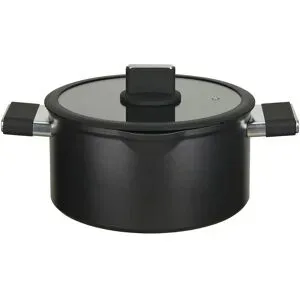 KHG Fleischtopf   ¦ schwarz ¦ Aluminium ¦ Maße (cm): H: 13  Ø: 24