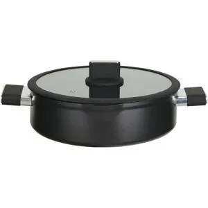 KHG Serviertopf   ¦ schwarz ¦ Aluminium ¦ Maße (cm): H: 8,5  Ø: 28