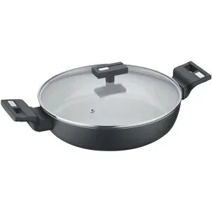 Berndes Servierpfanne  b.clever ¦ schwarz ¦ Aluminium ¦ Maße (cm): H: 5,5  Ø: 24
