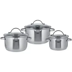 KHG Topfset  3 teilig   ¦ silber ¦ Edelstahl