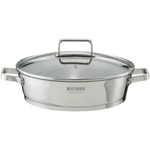 Meisterkoch Servierpfanne OMNI 28 cm   ¦ Edelstahl,Glas ¦ Maße (cm): H: 7  Ø: 28