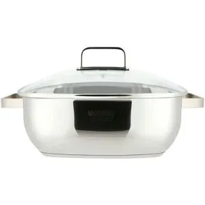 Meisterkoch Schmortopf OMNI 28 cm   ¦ Edelstahl,Glas ¦ Maße (cm): B: 28 H: 10