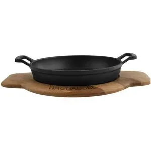 Sallys Servierpfanne  Sallys ¦ schwarz ¦ Gußeisen,Holz ¦ Maße (cm): H: 3,6  Ø:
