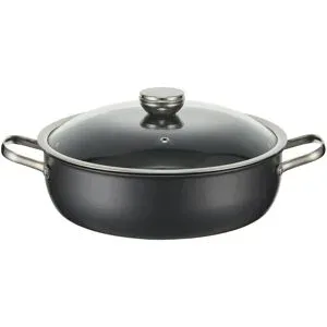 Meisterkoch Servierpfanne  LOTUS ¦ schwarz ¦ Carbonstahl ¦ Maße (cm): H: 8  Ø: