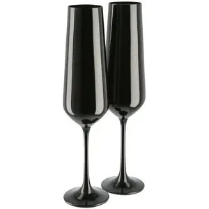 Peill+Putzler Sektkelch 200 ml  2er Set  Las Vegas ¦ schwarz ¦ Maße (cm): H: 25