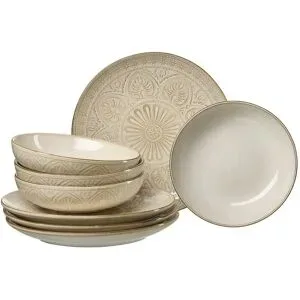 Ritzenhoff & Breker Tafelservice  8-teilig  Omara ¦ beige ¦ Steinzeug/Steingut