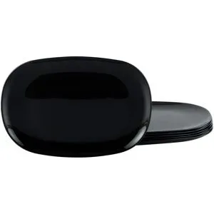 CreaTable Servierteller  Italien ¦ schwarz ¦ Glas ¦ Maße (cm): B: 36,5 H: 10