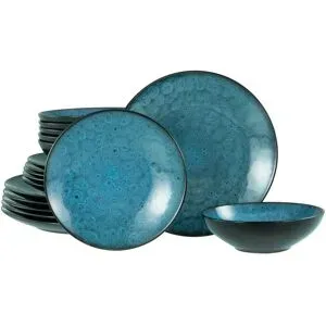 CreaTable Kombiservice  Capri ¦ blau ¦ Steinzeug/Steingut ¦ Maße (cm): B: 30 H: