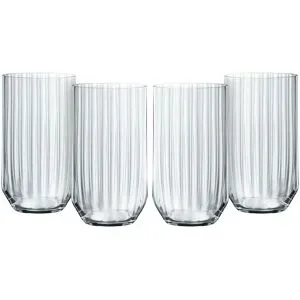 Spiegelau Longdrinkgläser 4er Set Linear ¦ transparent/klar ¦ Glas