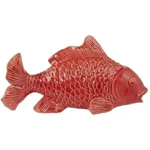 Höffner Deko Fisch   ¦ rot ¦ Porzellan ¦ Maße (cm): B: 26,5 H: 12 T: 7.0