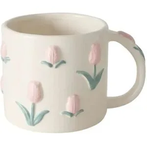 Höffner Becher Tulpen   ¦ weiß ¦ Steinzeug/Steingut ¦ Maße (cm): H: 9,5  Ø: 10.5