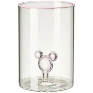 Disney Glas mit 3D Mickey   ¦ rosa/pink ¦ Glas ¦ Maße (cm): H: 10,5  Ø: 7.4