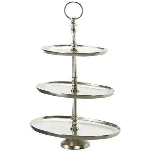 HOME STORY Etagere   ¦ silber ¦ Aluminium ¦ Maße (cm): B: 36 H: 50 T: 22.0