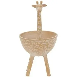 HOME STORY Deko Schale Giraffe   ¦ beige ¦ Aluminium ¦ Maße (cm): B: 21 H: 33 T: