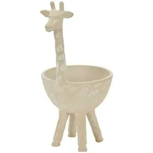 HOME STORY Deko Schale Giraffe   ¦ beige ¦ Aluminium ¦ Maße (cm): B: 16 H: 23 T: