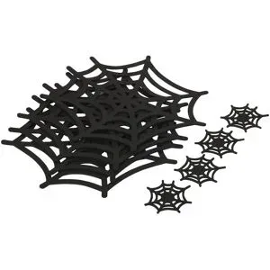 Höffner Platzset Spinnennetz  4er Set   ¦ schwarz ¦ Synthetik Ø: 34