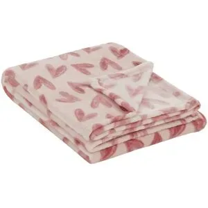 como Plaid  Herzen ¦ rosa/pink ¦ Synthetik ¦ Maße (cm): B: 130