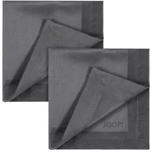JOOP! Servietten 2er-Set Signature   ¦ grau ¦ Naturfaser ¦ Maße (cm): B: 50