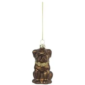 HOME STORY Weihnachtsbaumschmuck Hund   ¦ braun ¦ Glas,Aluminium ¦ Maße (cm): B: