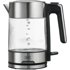KHG Wasserkocher  WK-106 GE ¦ silber ¦ Edelstahl,Kunststoff,Glas ¦ Maße (cm): B: