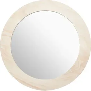 Spiegel mit Holzrahmen, 26 cm Ø