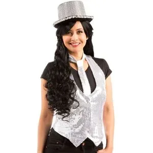 Pailletten-Weste für Damen, silber