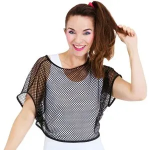 Kurzes Netzshirt, schwarz