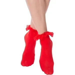 Rüschensocken, rot