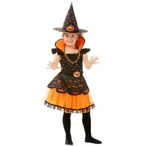 Kürbis-Hexe-Kleid für Kinder