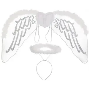 Engel-Set, weiß-silber, 2-teilig