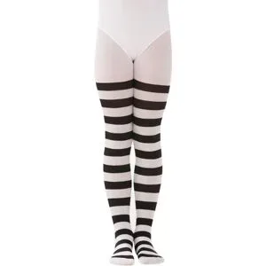 Kinder-Ringelstrumpfhose, weiß/schwarz