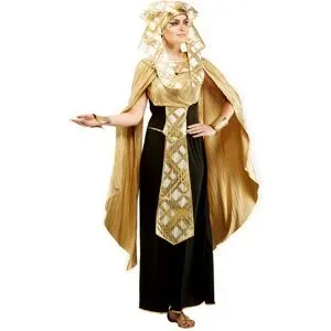 Pharaonin-Kleid für Damen, schwarz/gold