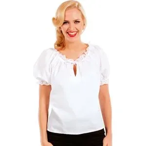 Rüschenbluse für Damen, weiß