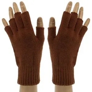 Strick-Handschuhe, braun