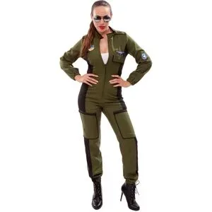 Overall Kampfflieger für Damen, olivgrün