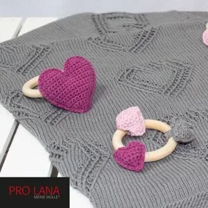 Strickanleitung ? Baby Decke mit Beißring aus Pro Lana Baby Cotton Organic