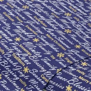 Baumwollstoff Schrift 
