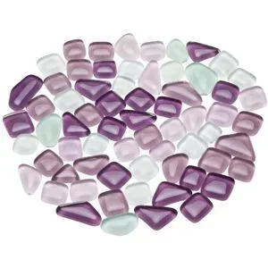 Softglas-Mosaik, lila-mix, polygonal, 10 - 20 mm, 200 g