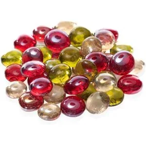Glas-Nuggets-Mix, rot-gelb-rosé, 15?20 mm, 200 g