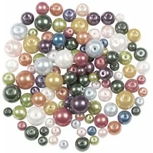 Glaswachsperlen, bunt, 4?8 mm Ø, 100 g