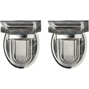 buttinette Steckschloss für Taschen, Größe: 32 x 38 mm, silber, Inhalt: 2 Stück
