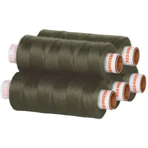 buttinette Universal-Nähgarn, Stärke: 100, 5er-Pack, khaki