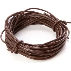Lederriemen, braun, 2 mm, 5x 2 m