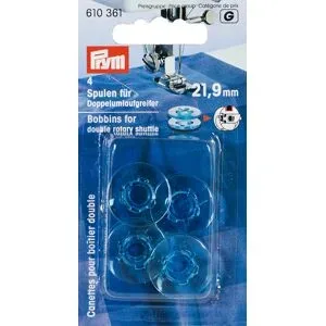 Prym Nähmaschinenspulen für Doppel-Umlaufgreifer, Ø 21,9 mm, Höhe: 9 mm, Inhalt: 4 Stück