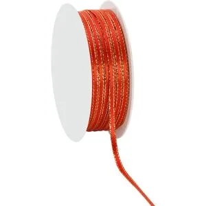 Satinband, rot-gold, 3 mm, 20 m