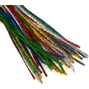 Chenilledraht mit Glitzer, 5?6 mm x 50 cm, 50 Stück