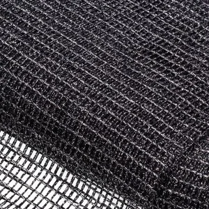 Gittertüll grob, schwarz-silber