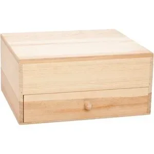Schmuckschatulle aus Holz, mit Schublade, 29 x 25 x 14 cm