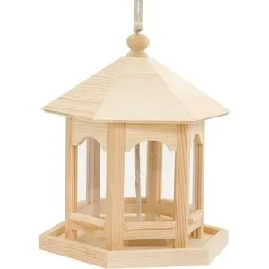 Vogelfutterhaus aus Holz, 19 x 16,5 x 22 cm